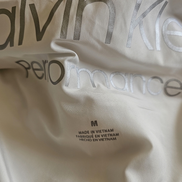 Calvin Klein Performance Puffer Quilted Blue Sky Tie Die Faux Fur Hood Vest Sz M - Picture 8 of 9